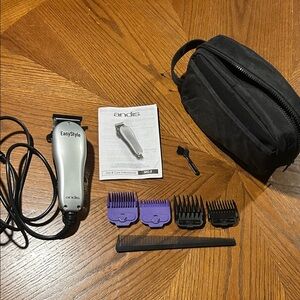 Andis EasyStyle Clipper with 4 Guide Combs and 2 pocket zippered carrying case